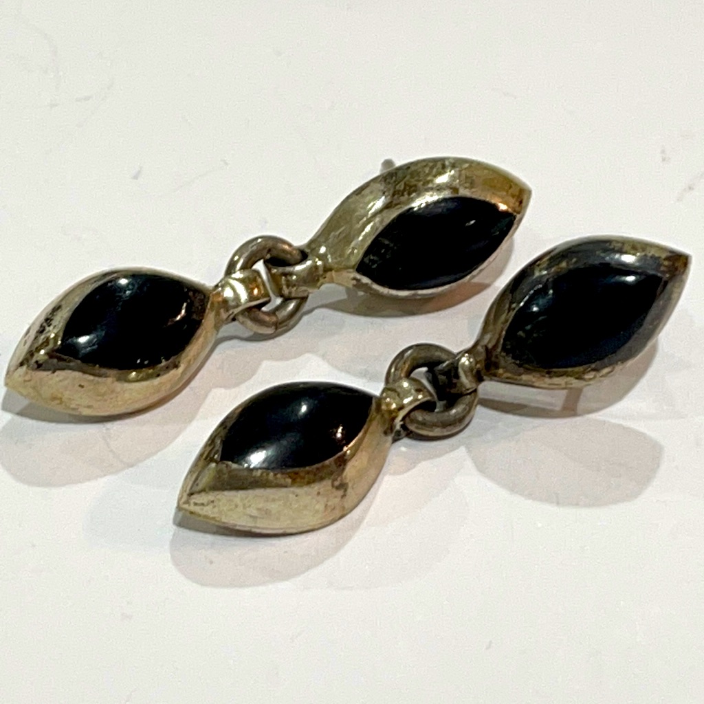 925 Sterling Silver Onyx Earrings